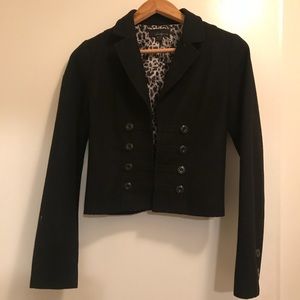 Black Marching Band Style Wool Jacket